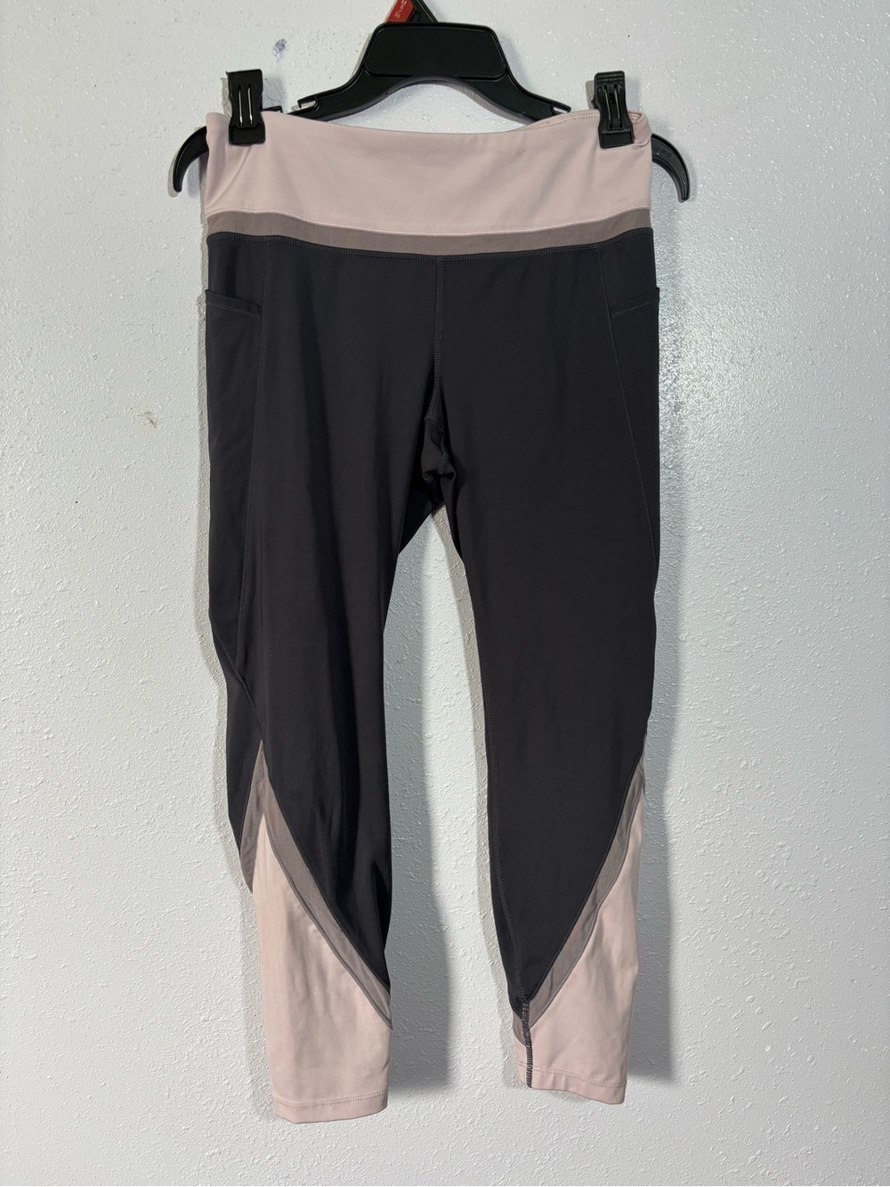 Tangerine Black and Light Pink Colorblock Leggings